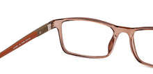 Load image into Gallery viewer, Brown Rectangle Full Rim Unisex Eyeglasses by John Jacobs-144384