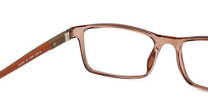 Brown Rectangle Full Rim Unisex Eyeglasses by John Jacobs-144384