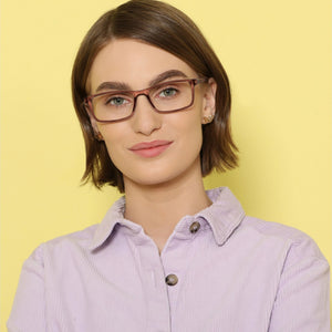 Brown Rectangle Full Rim Unisex Eyeglasses by John Jacobs-144384
