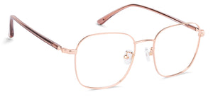 Gold Square Full Rim Unisex Eyeglasses by John Jacobs-135291