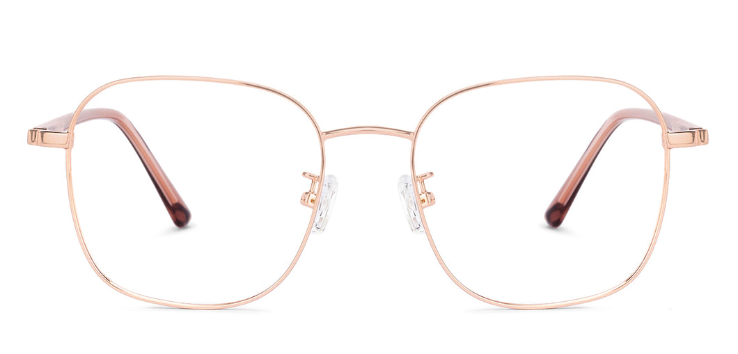 Gold Square Full Rim Unisex Eyeglasses by John Jacobs-135291
