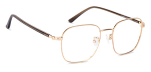 Gold Square Full Rim Unisex Eyeglasses by John Jacobs-135292