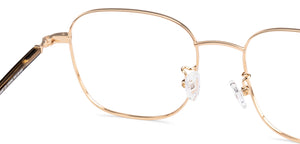 Gold Square Full Rim Unisex Eyeglasses by John Jacobs-135292