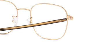 Gold Square Full Rim Unisex Eyeglasses by John Jacobs-135292