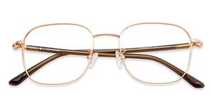Gold Square Full Rim Unisex Eyeglasses by John Jacobs-135292