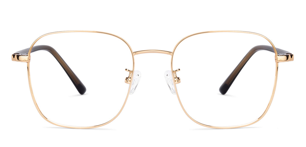 Gold Square Full Rim Unisex Eyeglasses by John Jacobs-135292