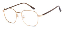 Load image into Gallery viewer, Gold Square Full Rim Unisex Eyeglasses by John Jacobs-135292