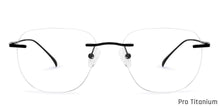 Load image into Gallery viewer, Black Square Rimless Unisex Eyeglasses by John Jacobs-135646