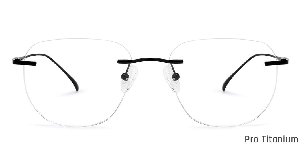 Black Square Rimless Unisex Eyeglasses by John Jacobs-135646