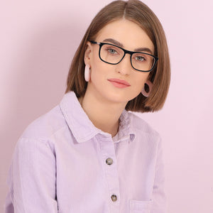 Black Wayfarer Full Rim Unisex Eyeglasses by John Jacobs-135941