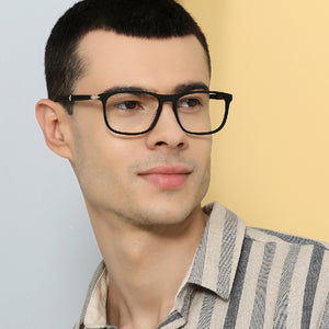 Black Wayfarer Full Rim Unisex Eyeglasses by John Jacobs-135941