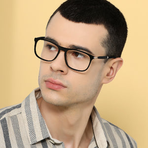 Black Wayfarer Full Rim Unisex Eyeglasses by John Jacobs-135941