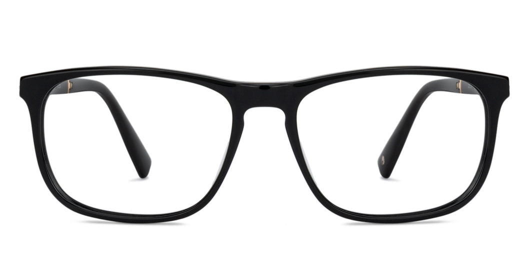 Black Wayfarer Full Rim Unisex Eyeglasses by John Jacobs-135941
