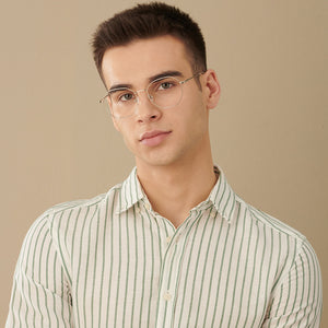 Silver Hexagonal Full Rim Unisex Eyeglasses by John Jacobs-141242