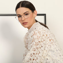 Load image into Gallery viewer, Silver Hexagonal Full Rim Unisex Eyeglasses by John Jacobs-141242