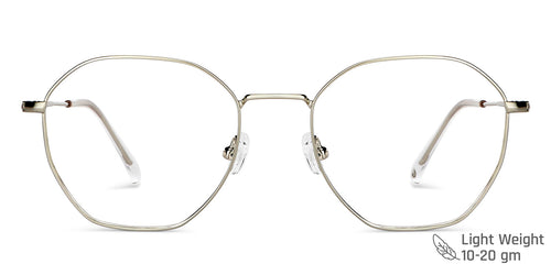 Silver Hexagonal Full Rim Unisex Eyeglasses by John Jacobs-141242