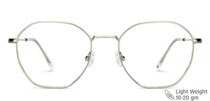 Silver Hexagonal Full Rim Unisex Eyeglasses by John Jacobs-141242