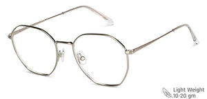 Silver Hexagonal Full Rim Unisex Eyeglasses by John Jacobs-141242