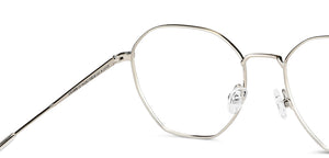 Silver Hexagonal Full Rim Unisex Eyeglasses by John Jacobs-141242