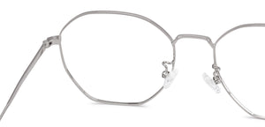 Silver Hexagonal Full Rim Unisex Eyeglasses by John Jacobs-135998