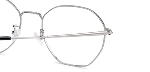 Silver Hexagonal Full Rim Unisex Eyeglasses by John Jacobs-135998
