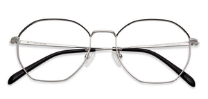 Silver Hexagonal Full Rim Unisex Eyeglasses by John Jacobs-135998