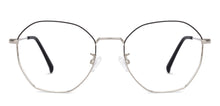 Load image into Gallery viewer, Silver Hexagonal Full Rim Unisex Eyeglasses by John Jacobs-135998