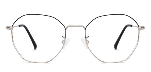 Silver Hexagonal Full Rim Unisex Eyeglasses by John Jacobs-135998