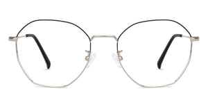 Silver Hexagonal Full Rim Unisex Eyeglasses by John Jacobs-135998