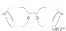 Load image into Gallery viewer, Rose Gold Hexagonal Full Rim Unisex Eyeglasses by John Jacobs Computer Glasses-147381