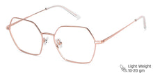 Load image into Gallery viewer, Rose Gold Hexagonal Full Rim Unisex Eyeglasses by John Jacobs Computer Glasses-147381