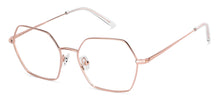 Load image into Gallery viewer, Rose Gold Hexagonal Full Rim Unisex Eyeglasses by John Jacobs Computer Glasses-147381
