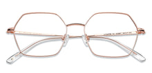 Load image into Gallery viewer, Rose Gold Hexagonal Full Rim Unisex Eyeglasses by John Jacobs Computer Glasses-147381