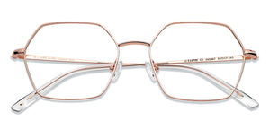Rose Gold Hexagonal Full Rim Unisex Eyeglasses by John Jacobs Computer Glasses-147381