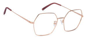 Gold Hexagonal Full Rim Unisex Eyeglasses by John Jacobs-135999