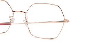 Gold Hexagonal Full Rim Unisex Eyeglasses by John Jacobs-135999