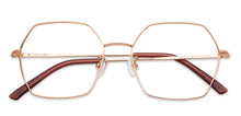 Load image into Gallery viewer, Gold Hexagonal Full Rim Unisex Eyeglasses by John Jacobs-135999