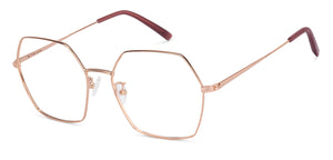 Gold Hexagonal Full Rim Unisex Eyeglasses by John Jacobs-135999