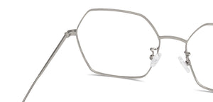 Silver Hexagonal Full Rim Unisex Eyeglasses by John Jacobs-136002