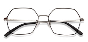 Silver Hexagonal Full Rim Unisex Eyeglasses by John Jacobs-136002
