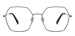 Silver Hexagonal Full Rim Unisex Eyeglasses by John Jacobs-136002
