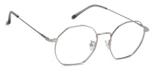 Load image into Gallery viewer, Silver Hexagonal Full Rim Unisex Eyeglasses by John Jacobs-136008