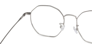 Silver Hexagonal Full Rim Unisex Eyeglasses by John Jacobs-136008