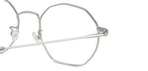 Silver Hexagonal Full Rim Unisex Eyeglasses by John Jacobs-136008
