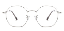 Load image into Gallery viewer, Silver Hexagonal Full Rim Unisex Eyeglasses by John Jacobs-136008