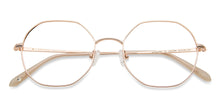 Load image into Gallery viewer, Rose Gold Hexagonal Full Rim Unisex Eyeglasses by John Jacobs-141239