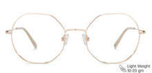 Load image into Gallery viewer, Rose Gold Hexagonal Full Rim Unisex Eyeglasses by John Jacobs-141239