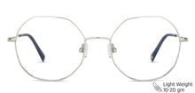 Load image into Gallery viewer, Silver Hexagonal Full Rim Unisex Eyeglasses by John Jacobs-141240