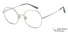 Load image into Gallery viewer, Silver Hexagonal Full Rim Unisex Eyeglasses by John Jacobs-141240