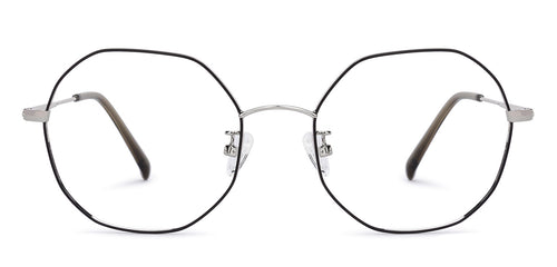 Silver Hexagonal Full Rim Unisex Eyeglasses by John Jacobs-136014